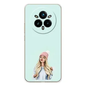 Силиконовый Чехол на Realme 14 Pro с картинкой Стильных Девушек (В шапке)