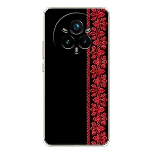 Силиконовый Чехол на Realme 14 Pro с картинкой Вышиванки (Вышиванка на черном)