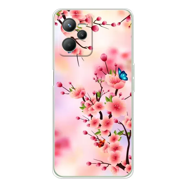 Чехол с рисунком «Бабочки на сакуре» для Realme 14 Чехол с рисунком «Бабочки на сакуре» для Realme 14