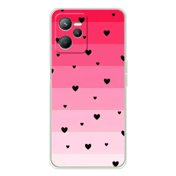 Чехол с рисунком «Чорные сердечки» для Realme 14 Чехол с рисунком «Чорные сердечки» для Realme 14