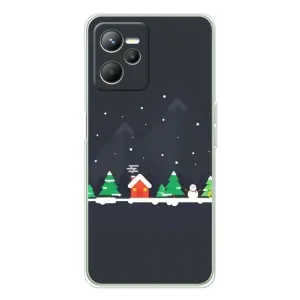 Силиконовый бампер на рождество для Realme 14 (Город зимний)
