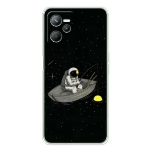 Силиконовый Чехол с принтом "Космонавты" на Realme 14 (Космонавт на рыбалке)