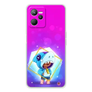 Чехол Бравл Старс для Realme 14 (Леон в костюме Акулы)