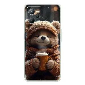 Печатный чехол «Зверята с кофе» для Realme 14 (Медвежонок с кофе)