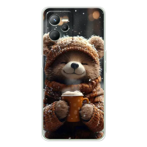 Чехол с рисунком «Медвежонок с кофе» для Realme 14 Чехол с рисунком «Медвежонок с кофе» для Realme 14