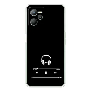 Чехол с картинками на черном фоне для Realme 14 (Плеер)
