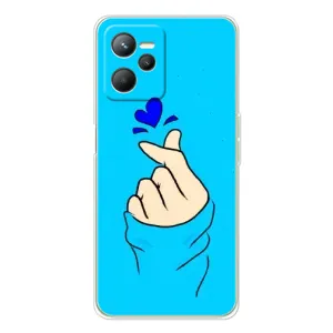 Чехлы (Знак сердечка) на Realme 14 (Сердце на синем)