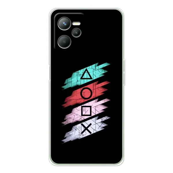 Чехол с рисунком «Значки Sony» для Realme 14 Чехол с рисунком «Значки Sony» для Realme 14