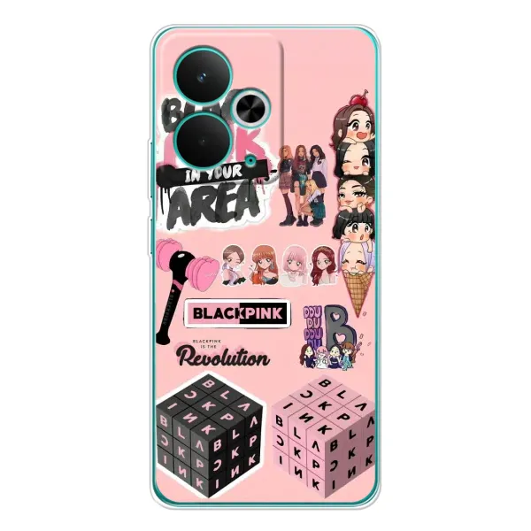 Чехол с рисунком «BLACK PINK коллаж» для Realme 14T Чехол с рисунком «BLACK PINK коллаж» для Realme 14T