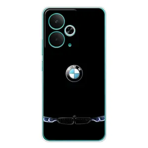 Силіконовий бампер з картинкою машини на Realme 14T (Чорний BMW)