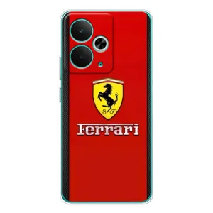 Силіконовий бампер з картинкою машини на Realme 14T (Ferrari Logo)