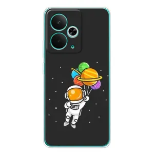 Силіконовый Чохол з принтом "Космонавти" на Realme 14T (Космонавт з кульками)