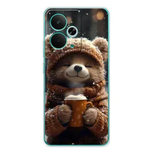 Печатный чехол «Зверята с кофе» для Realme 14T (Медвежонок с кофе)