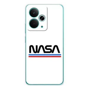 Силіконовый бампер з принтом "Наса" на Realme 14T (NASA на білому тлі)