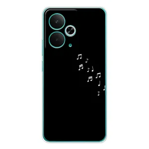 Чохол з картинками на чорному фоні для Realme 14T (Ноти)