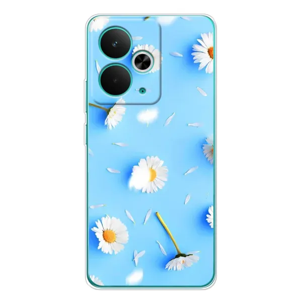 Чехол с рисунком «ромашки на голубом» для Realme 14T