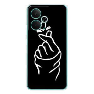 Чехлы (Знак сердечка) на Realme 14T (Сердце на черном)