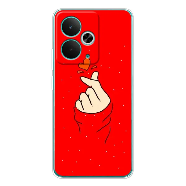 Чехол с рисунком «Сердце на красном» для Realme 14T