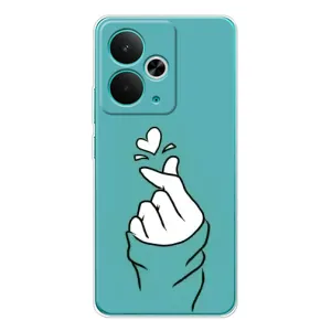 Чехлы (Знак сердечка) на Realme 14T (Сердечко на бирюзовом)