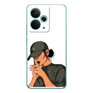 Силиконовый Чехол на Realme 14T с картинкой Стильных Девушек (В зеленом)