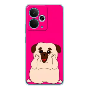 Чехол (ТПУ) Милые собачки для Realme 14T (Веселый Мопсик)