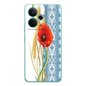 Силиконовый Чехол на Realme 14T с картинкой Вышиванки (Вышиванка с цветком)