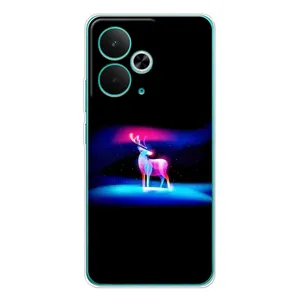 Силиконовый бампер с картинкой животных для Realme 14T (Яркий олень)