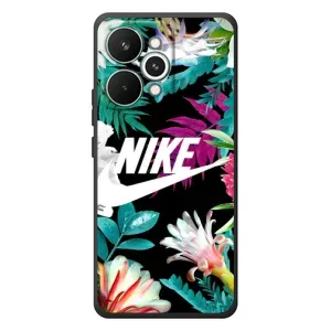 Силіконовый Чохол на RealMe 15 Pro з картинкою НАЙК (Квітковий Nike)