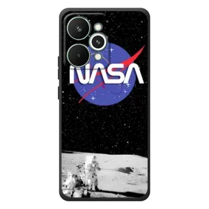 Силиконовый бампер с принтом "Наса" на RealMe 15 Pro (Nasa на луне)