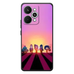 Силиконовый Чехол на RealMe 15 Pro с картинкой Brawl Stars (Персонажи в закате)