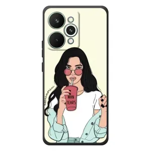 Силиконовый Чехол на RealMe 15 Pro с картинкой Стильных Девушек (С напитком)