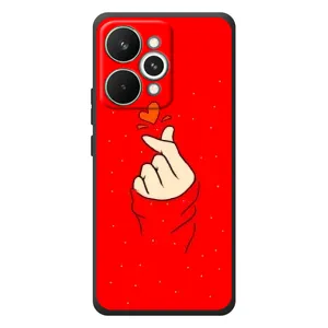 Чехлы (Знак сердечка) на RealMe 15 Pro (Сердце на красном)