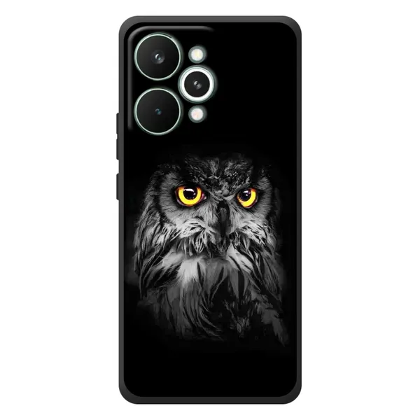 Чехол с рисунком «Сова на чёрном» для Realme 15 Pro Чехол с рисунком «Сова на чёрном» для Realme 15 Pro