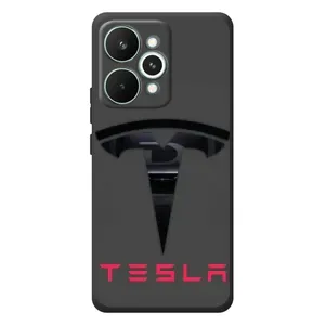 Силіконовий бампер з картинкою машини на RealMe 15 Pro (Logo TESLA)