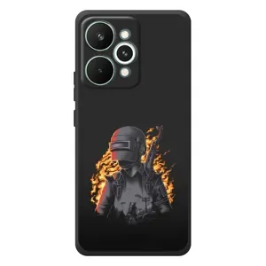 Силиконовый чехол с картинкой "Герой Pubg" на RealMe 15 Pro (В огне)