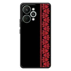 Силиконовый Чехол на RealMe 15 Pro с картинкой Вышиванки (Вышиванка на черном)