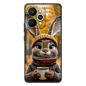 Печатный чехол «Зверята с кофе» для RealMe 15 Pro (Зайчик с кофе)