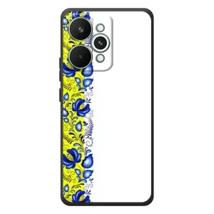 Силиконовый Чехол на RealMe 15 Pro с картинкой Вышиванки (Желто-синяя вышиванка)