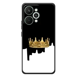 Чехол (Корона на чёрном фоне) для РеалМи 15 Про (Золотая корона)