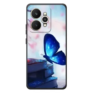 Силиконовый бампер с картинкой животных для Realme 15 (Бабочка синяя)