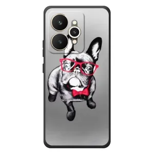 Чехол (ТПУ) Милые собачки для Realme 15 (Бульдог в очках)