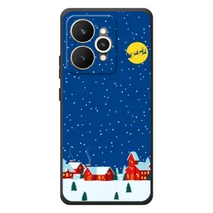 Силиконовый бампер на рождество для Realme 15 (Город в снегу)