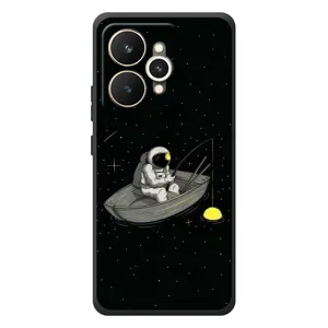 Силиконовый Чехол с принтом "Космонавты" на Realme 15 (Космонавт на рыбалке)