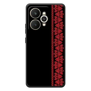 Силиконовый Чехол на Realme 15 (Красная Вышиванка)