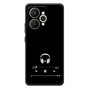 Чехол с картинками на черном фоне для Realme 15 (Плеер)