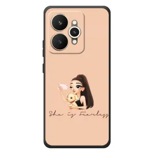 Силиконовый Чехол на Realme 15 с картинкой Стильных Девушек (С собакой)