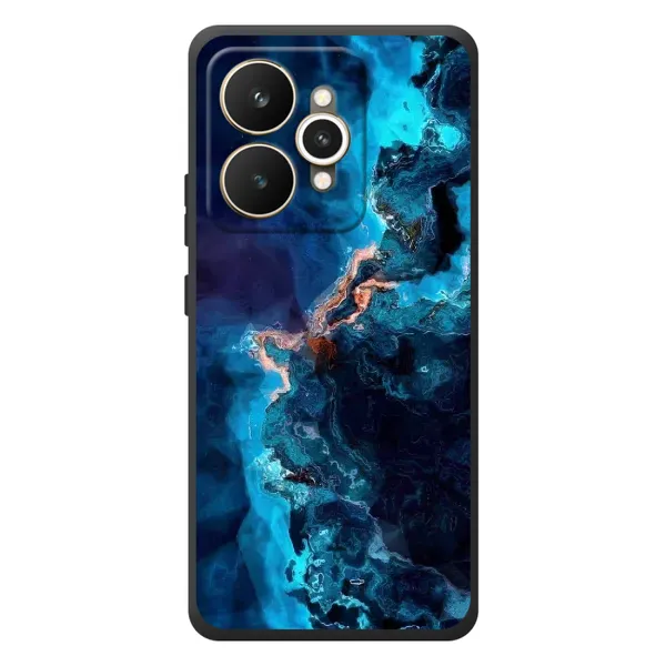 Чехол с рисунком «Синий мрамор» для Realme 15