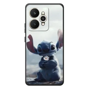 Чехол с рисунком Стич для Realme 15 (Стич с цветочком)