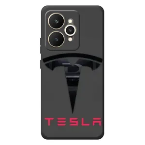 Силіконовий бампер з картинкою машини на Realme 15 (Logo TESLA)