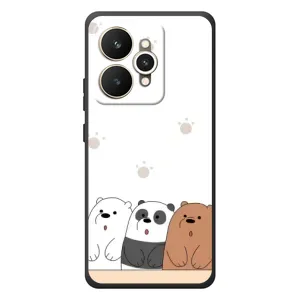 Чехлы с изображением разных животных для Realme 15 (Удивленные медвеженки)